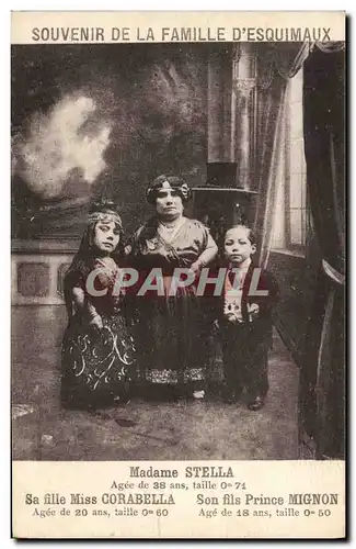 Cartes postales Famille d&#39Esquimaux Madame Stella Corabella mignon Nains Nain