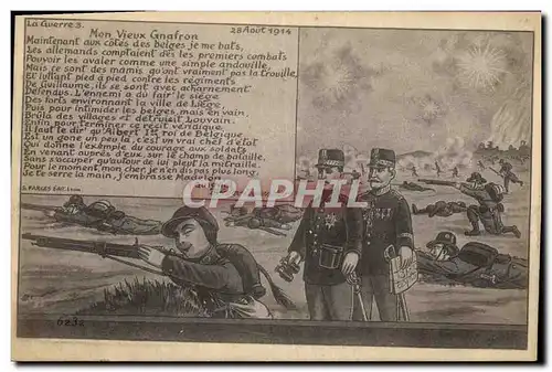 Cartes postales Theatre Guignol Mon Vieux Gnafron Militaria