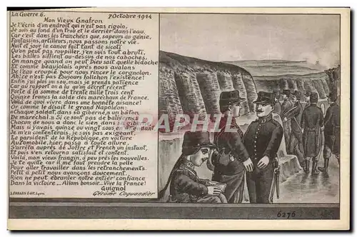 Cartes postales Theatre Guignol Mon vieux Gnafron Tranchees militaria