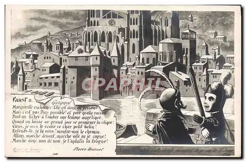 Cartes postales Theatre Guignol Faust Diable