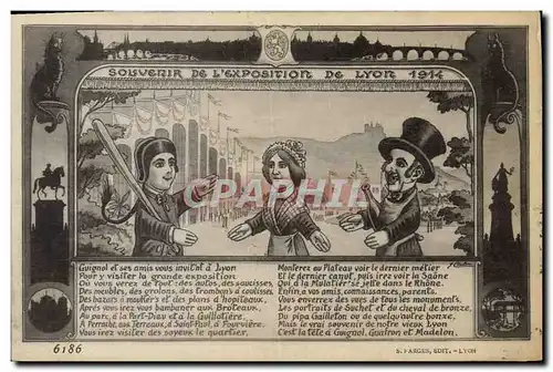 Cartes postales Theatre Guignol Souvenir de l&#39exposition de Lyon 1914