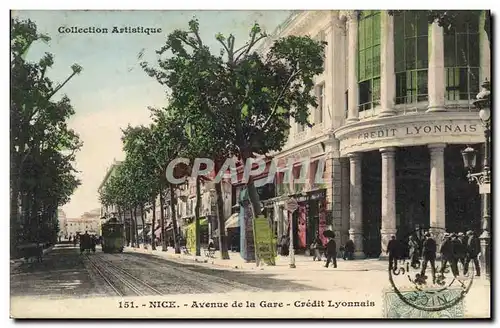Cartes postales Banque Nice Avenue de la Gare Credit Lyonnais