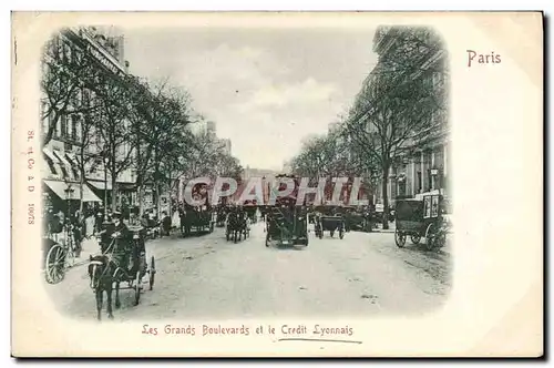 Cartes postales Banque Paris Les Grands Boulevards et le Credit Lyonnais