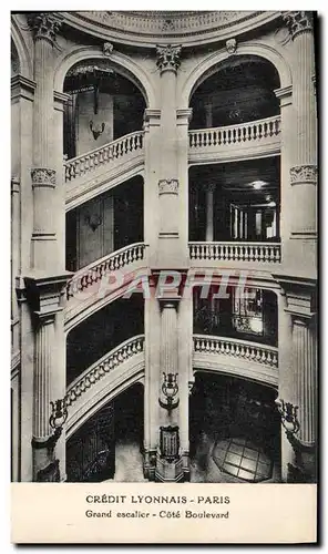 Ansichtskarte AK Banque Credit Lyonnais Paris Grand escalier Cote boulevard