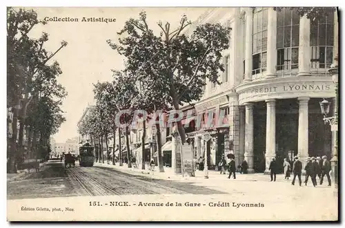 Ansichtskarte AK Banque Nice Avenue de la Gare Credit Lyonnais Tramway