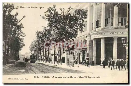 Cartes postales Banque Nice Avenue de la Gare Credit Lyonnais Tramway