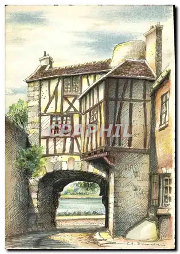 Cartes postales Fantaisie Illustrateur Barday Mantes La porte aux Pretres