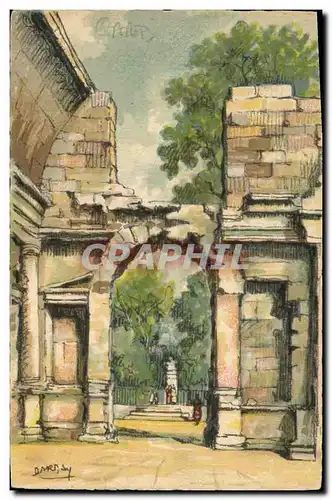 Ansichtskarte AK Fantaisie Illustrateur Barday Nimes le temple de Diane Interieur