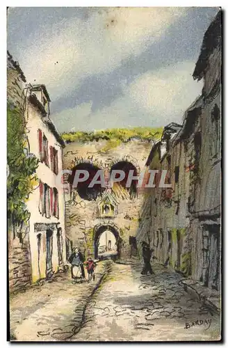 Cartes postales Fantaisie Illustrateur Barday Dinan La porte du Juerzual