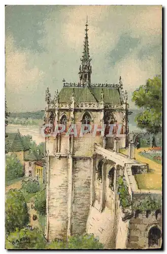 Cartes postales Fantaisie Illustrateur Barday Amboise La chapelle St Hubert