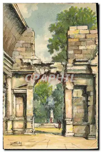Cartes postales Fantaisie Illustrateur Barday Nimes Le temple de Diane Interieur