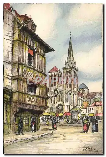 Ansichtskarte AK Fantaisie Illustrateur Barday Lisieux La cathedrale Saint Pierre