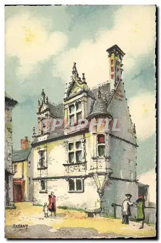 Cartes postales Fantaisie Illustrateur Barday Le Mans Vieilles maisons de la rue des Chanoines