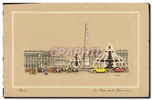 Ansichtskarte AK Fantaisie Illustrateur Barday Paris Place de la Concorde