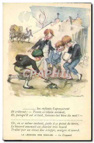 Ansichtskarte AK Fantaisie Illustrateur Poulbot Victor Hugo La legende des siecles Le Crapaud Grenouille