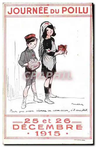 Cartes postales Fantaisie Illustrateur Poulbot Journee du Poilu 25 et 26 decembre 1915