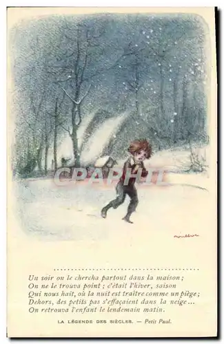 Ansichtskarte AK Fantaisie Illustrateur Poulbot Victor Hugo La legende des siecles Petit Paul