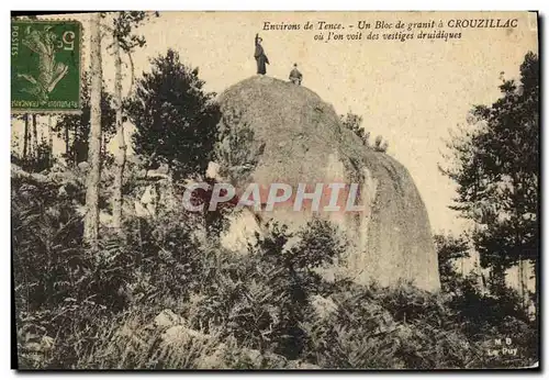 Cartes postales Dolmen Menhir Environs de Tence Un bloc de granit a Crouzillac Vestiges druidiques