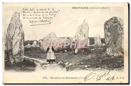 Ansichtskarte AK Dolmen Menhir Menhirs de Kermario Carnac Botrel