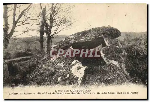 Ansichtskarte AK Dolmen Menhir Camp de Coetquidan Dolmen de Roherman dit niche a Gabineau