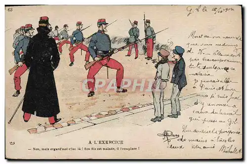 Cartes postales Militaria A l&#39exercice