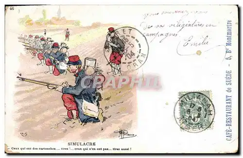 Cartes postales Militaria Simulacre