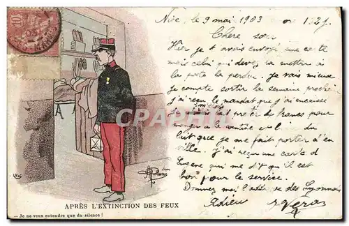 Cartes postales Militaria Apres l&#39extinction des feux