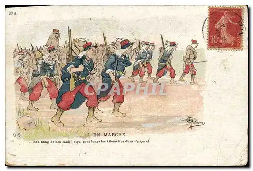 Cartes postales Militaria En marche