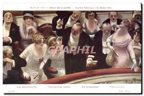 Cartes postales Les retardataires Albert Guillaume Salon de 1914