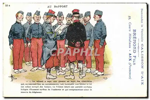 Cartes postales Militaria Au rapport