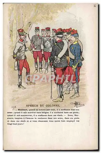 Cartes postales Militaria Speech du colonel