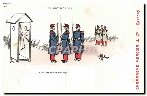 Cartes postales Militaria Le mot d&#39ordre