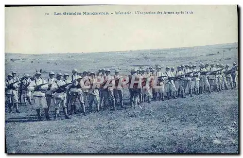 Ansichtskarte AK Militaria Les grandes manoeuvres Infanterie L&#39inspection des armes apres le tir