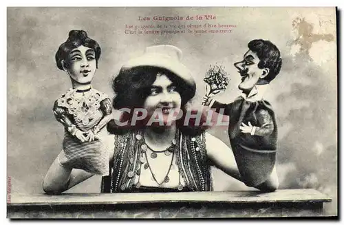 Cartes postales Guignol Theatre Les guignols de la vie