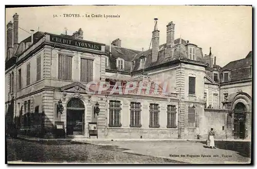 Cartes postales Banque Troyes Credit Lyonnais