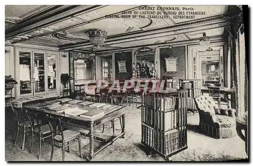 Cartes postales Banque Credit Lyonnais Paris Salon de lecture du bureau des etrangers