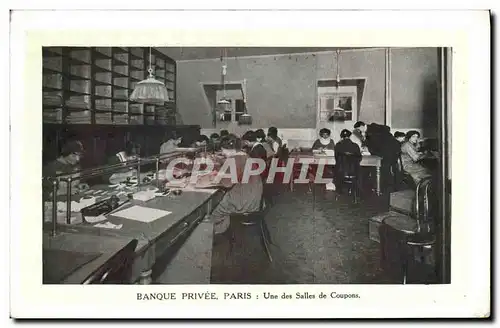 Cartes postales Banque privee Paris Une des salles de coupons