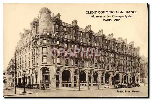 Cartes postales Banque Credit Commercial de France Avenue des Champs Elysees Paris