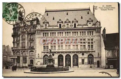 Cartes postales Banque Dijon Place Francois Rude Banque privee