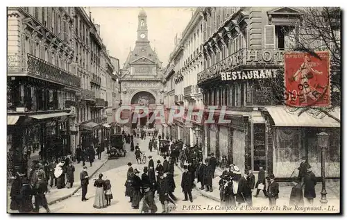 Cartes postales Banque Paris La Comptoir d&#39Escompte et le rue Rougemont