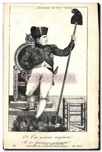 Ansichtskarte AK Napoleon 1er Caricature de la Deuxieme Restauration