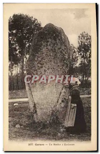 Ansichtskarte AK Dolmen Menhir Carnac Kerlescan