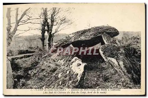 Ansichtskarte AK Dolmen Menhir Camp de Coetquidan Dolmen de Roherman dit Niche a Gabineau Au sud du chateau du Bo