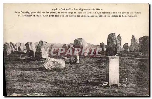 Ansichtskarte AK Dolmen Menhir Carnac Les alignements du Menac