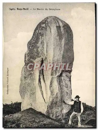 Cartes postales Dolmen Menhir Beg Meil Le menhir du semaphore