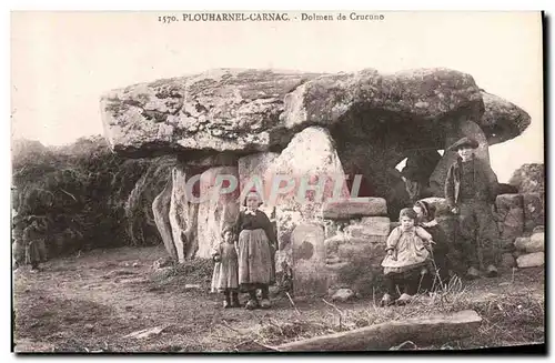 Cartes postales Dolmen Menhir Plouharnel Carnac dolmen de Crucuno Enfants