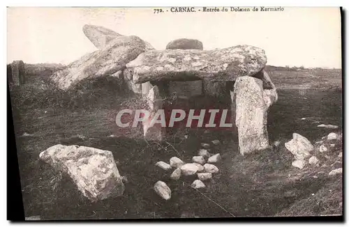 Ansichtskarte AK Dolmen Menhir Carnac Entree du dolmen de Kermario