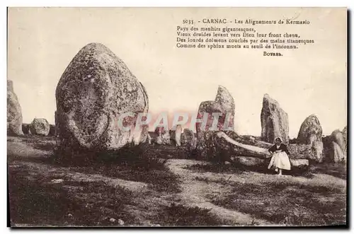 Cartes postales Dolmen Menhir Carnac Les alignements de Kermario