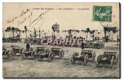 Cartes postales Militaria Camp de Mailly parc d&#39artillerie Vue generale