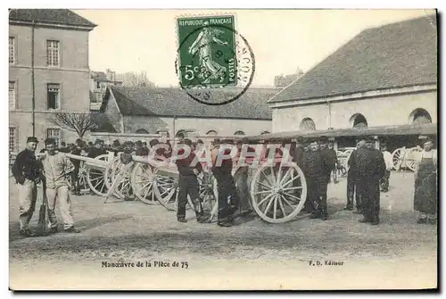 Cartes postales Militaria Manoeuvre de la piece de 75